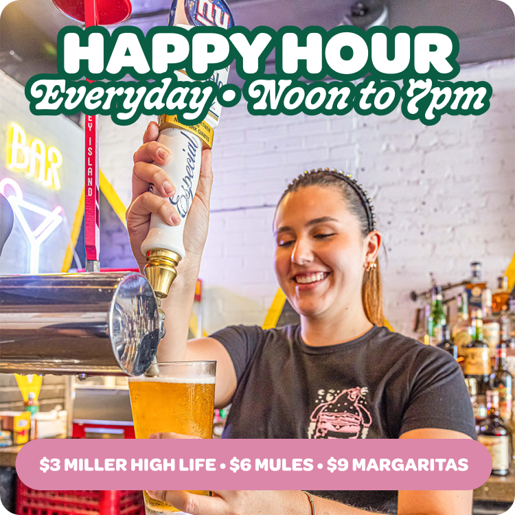 Bareburger Offers Happy Hour everyday from Noon to 7pm