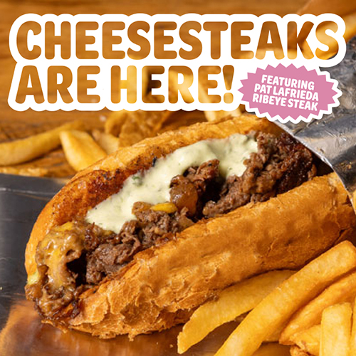 Bite down into Bareburger's Cheesesteaks featuring Pat LaFrieda Ribeye Steak