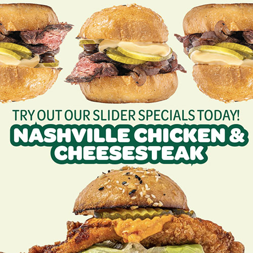 Enjoy-Bareburger-Stamford's-Slider-Specials-featuring-our-Cheeseteak-and-Nashville-Chicken-sliders!